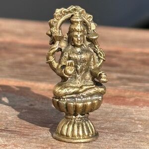 Vintage Minia Brass Lakshmi Figurine!